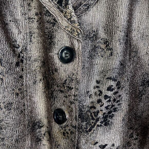 Lane Bryant Tan Animal Print Structured Collar Single Breasted Blazer Sz 14/16W - Picture 6 of 11